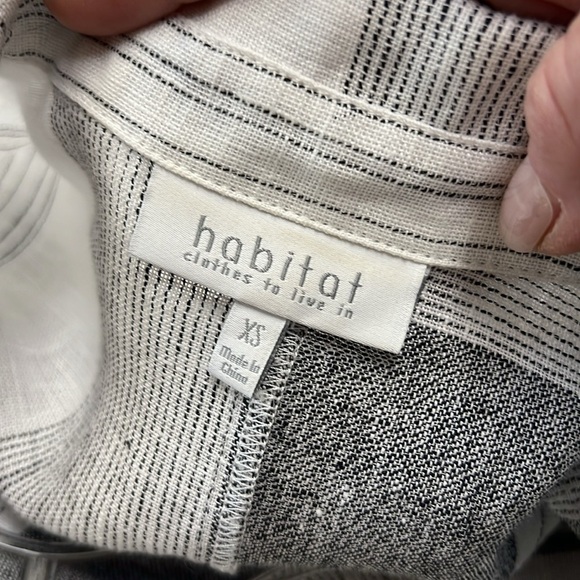 Habitat Gray and White Mixed Stripe Linen Blend Lagenlook Shirt Jacket Size XS - Picture 8 of 10